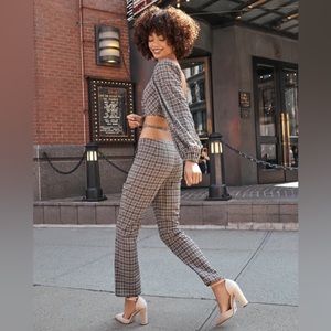 Chambers Plaid High Rise Trousers